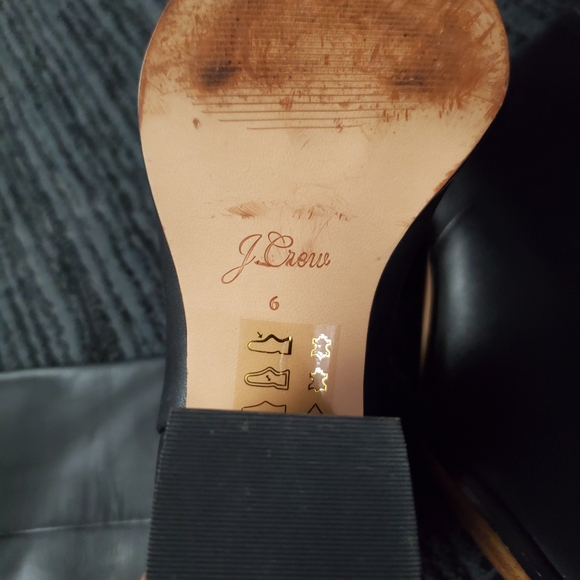 J. Crew Size 6 Black Sadie Knee High Stacked Block Heel Leather Boots - Picture 4 of 7